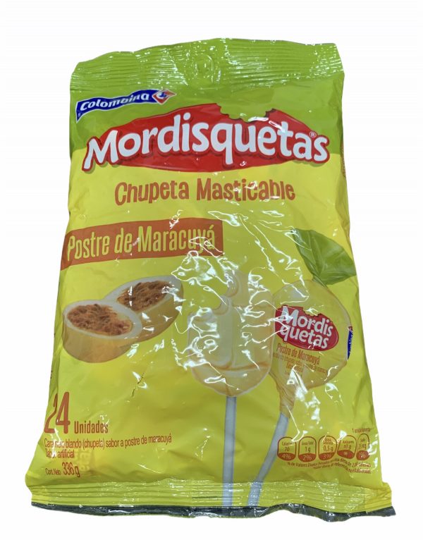 MORDISQUETAS CHUPETA POSTRE DE MARACUYA COLOMBINA * 24 UNDS