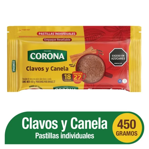 Chocolate Corona Clavos y Canela 450gr