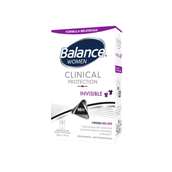 Desodorante Crema Balance Women Clinical Protection Invisible 50g