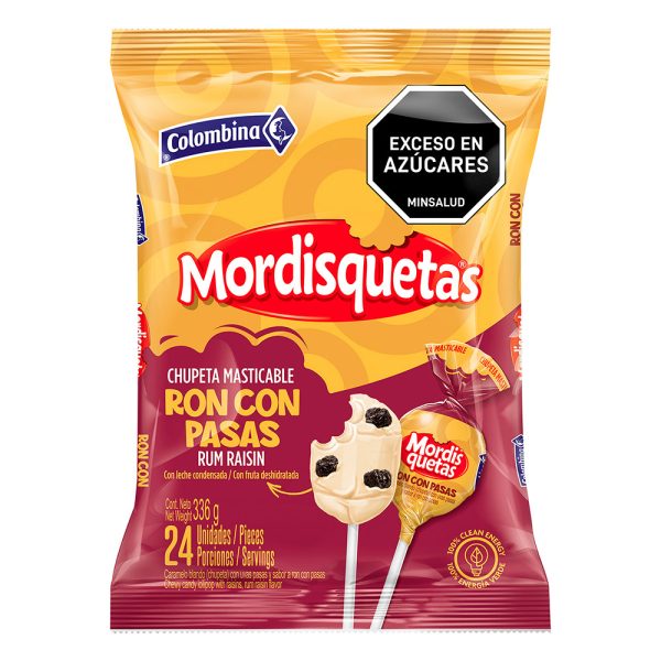 Mordisquetas Ron Con Pasas Colombina 24unds