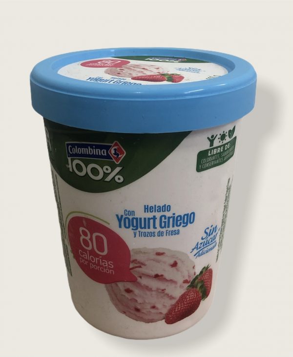 HELADO COLOMBINA YOGURT GRIEGO TROZOS DE FRESA 300 GR