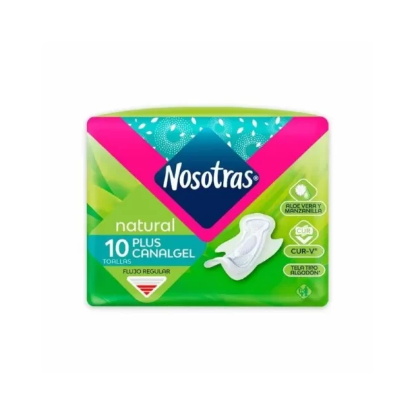 Toallas Nosotras Plus CanaGel 10 unds