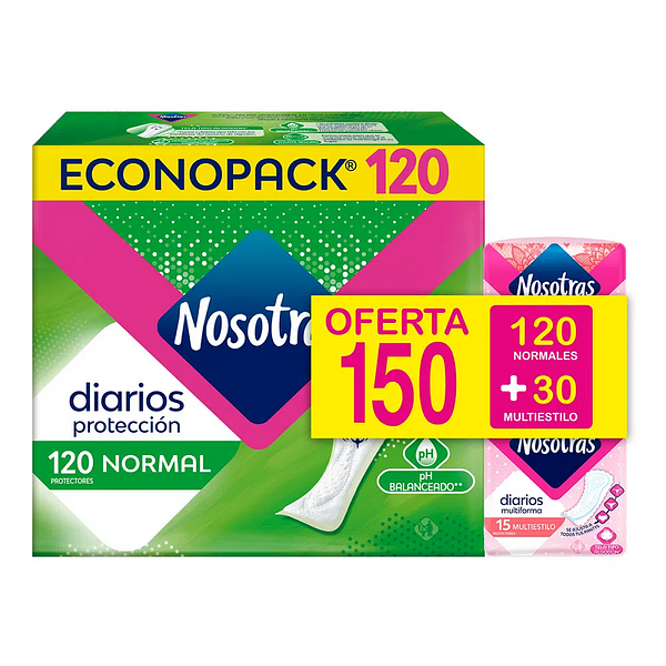 Protectores Diarios Nosotras Normal 120 unds