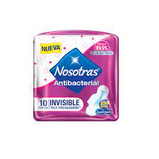 TOALLAS NOSOTRAS INVISIBLE ANTIBACTERIAL * 10 UDS