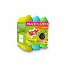 ESPONJA CURLY LIMPIEZA DELICADA SCOTCH BRITE * 3 UDS