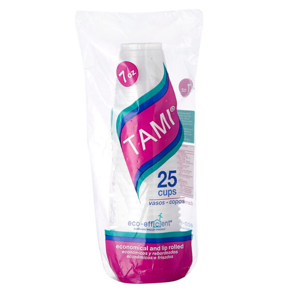 Vasos Plásticos Tami 7oz 25 Uds