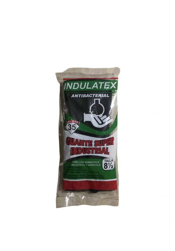 Guante Super Industrial Indulatex Antibacterial Talla 8 1/2