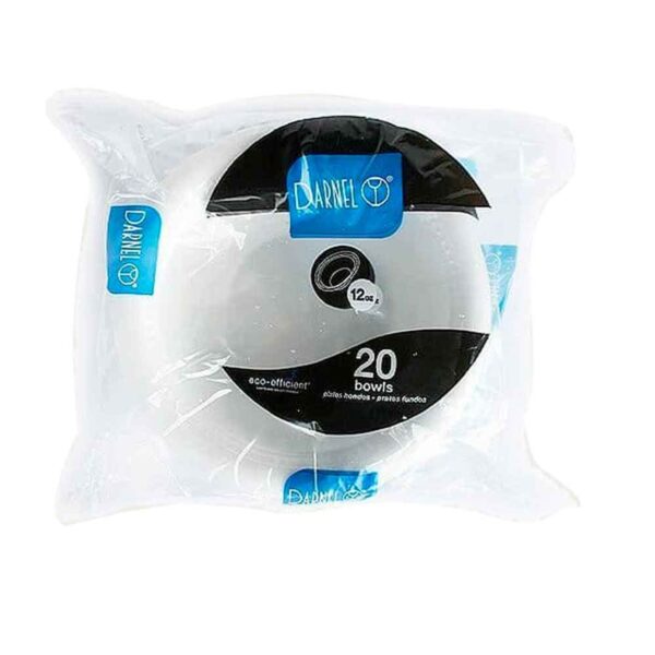 Plato Desechable Hondo Espumado 12oz Darnel 20 Uds