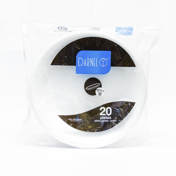 Plato Desechable Pando Espumado 26cm Darnel 20 Uds