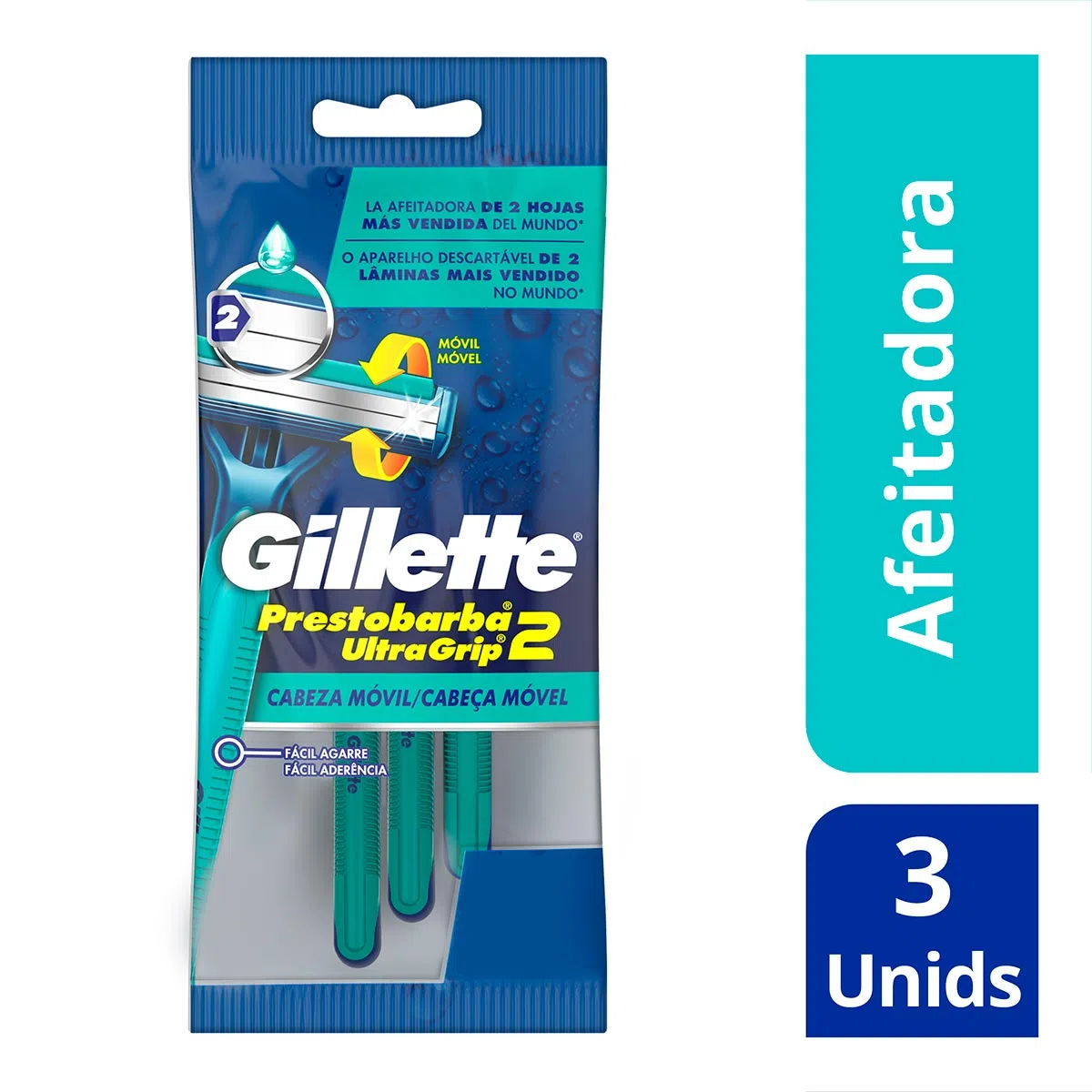 Máquina de Afeitar Gillette Prestobarba UltraGrip2 x 3 und