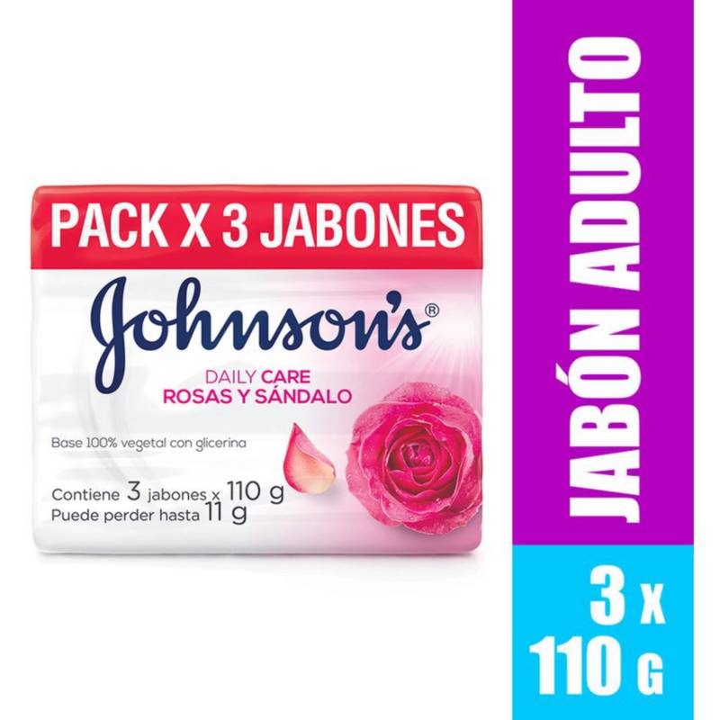 Jabon Johnsons Rosas y Sandalo 3 x 110g