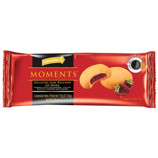 Galleta relleno de mora Moments 135g