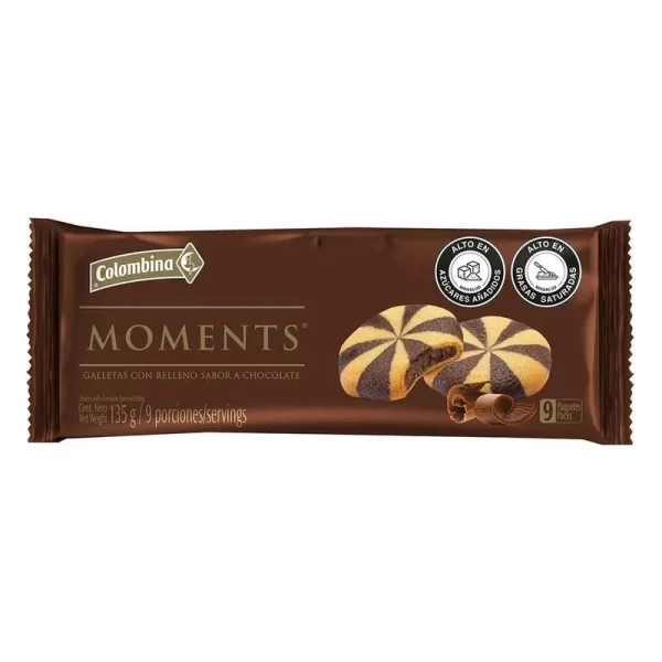Galleta relleno a chocolate Moments 135g