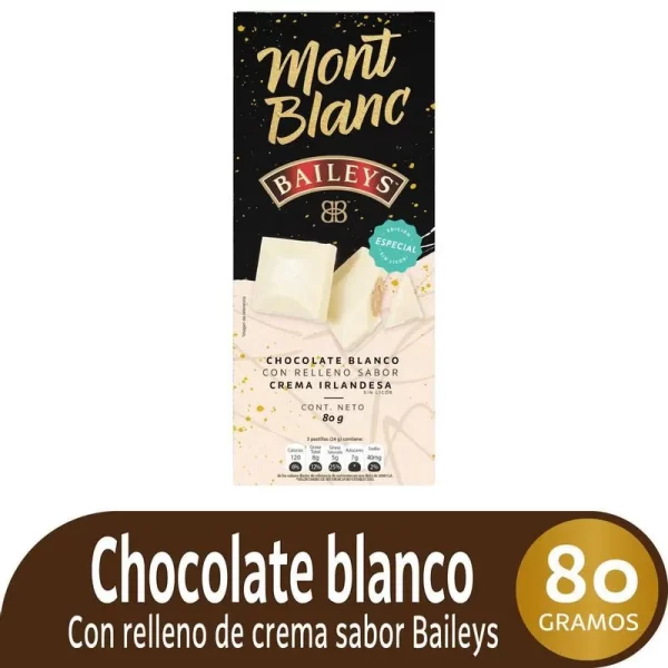 Chocolate blanco con relleno Baileys Mont Blanc 80g