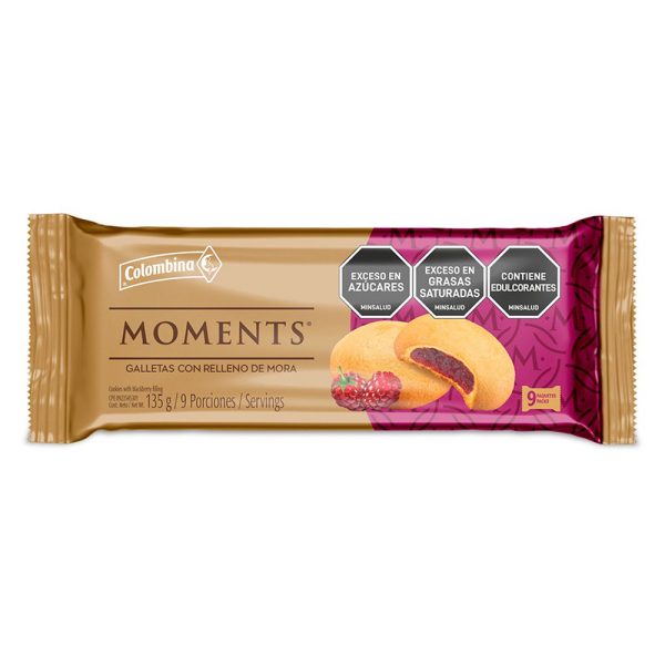 Galleta relleno de mora Moments 135g