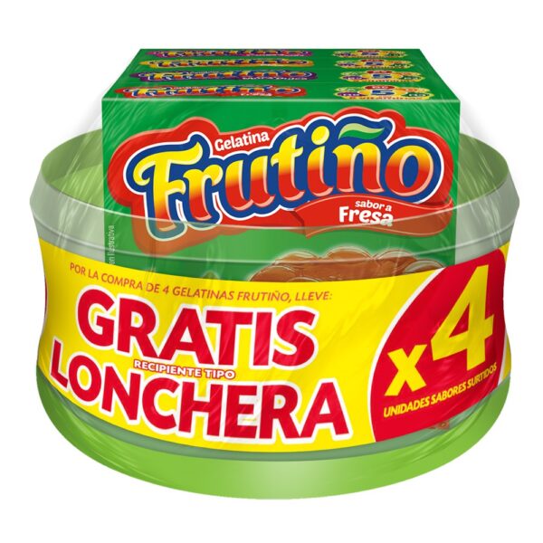 Gelatina Frutiño x 4 unds Gratis Recipiente Lonchera