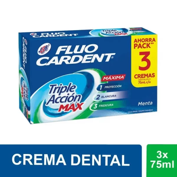 Crema Fluocardent Triple Acción Max 3x75 ml