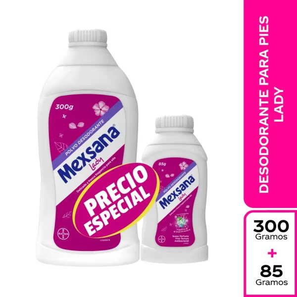 Talco Mexsana Lady 300 gr+85 gr Precio Especial