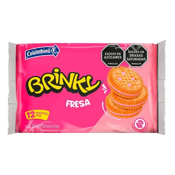 Galleta Brinky Colombina fresa 12 paq