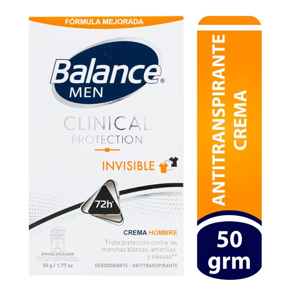 Desodorante Balance Men Clinical Invisible Crema 50 Gr