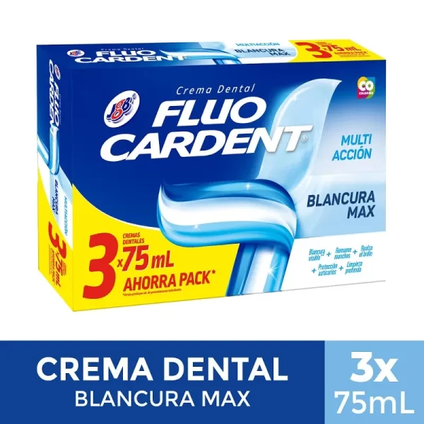 Crema Dental Fluocardent Blancura Max 3x75 ml