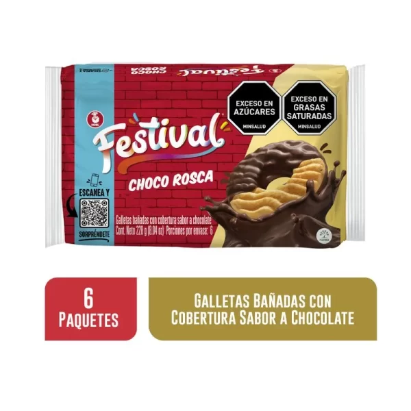 Galletas Festival Choco Rosca 6 Unds