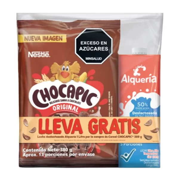 Cereal Chocapic 380g GRATIS Leche Desl. Alqueria 1 Ltr
