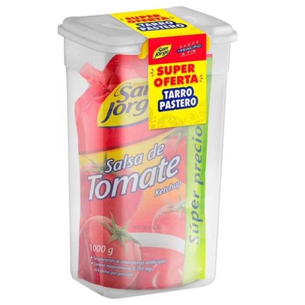 Salsa de tomate San Jorge 1000gr Gratis Tarro Pastero