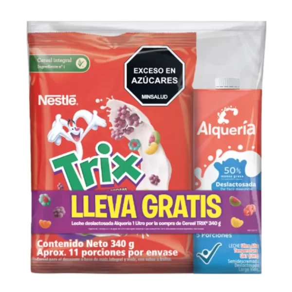 Cereal Trix 340gr Gratis Leche Alquería 1 L