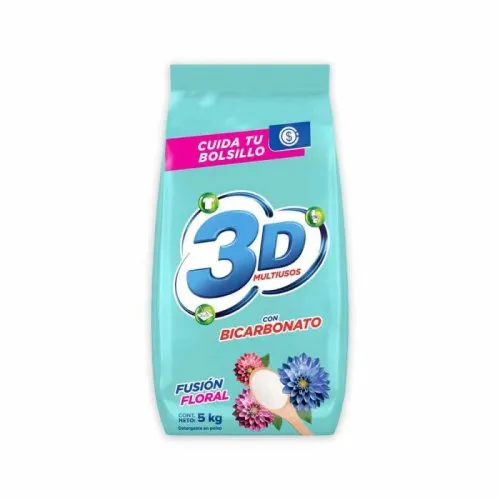 Detergente 3d Polvo Multiusos Fusión Floral 5kg