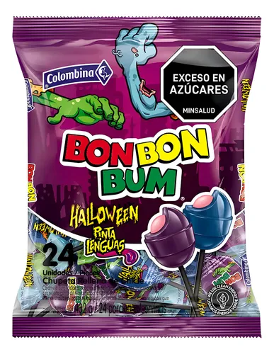 Bon Bon Bum Halloween Pinta Lenguas Colombina 24 Und