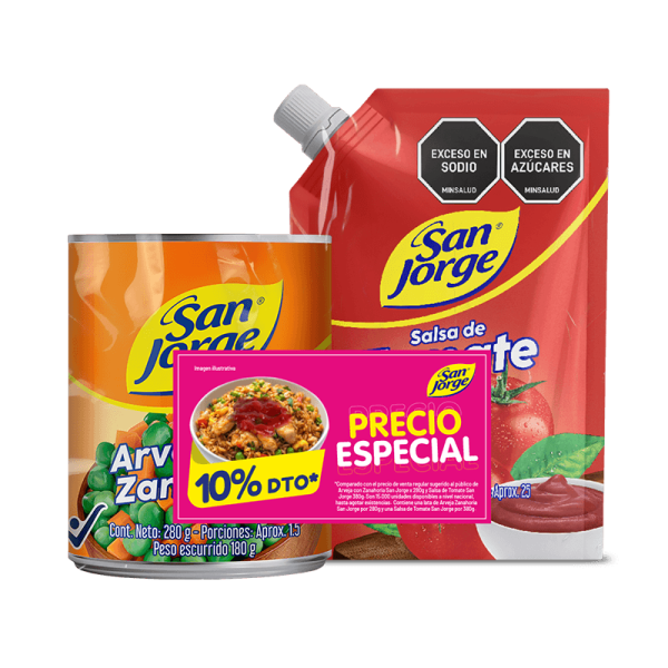 Oferta Salsa de Tomate San Jorge 380gr+Arveja con Zanahoria