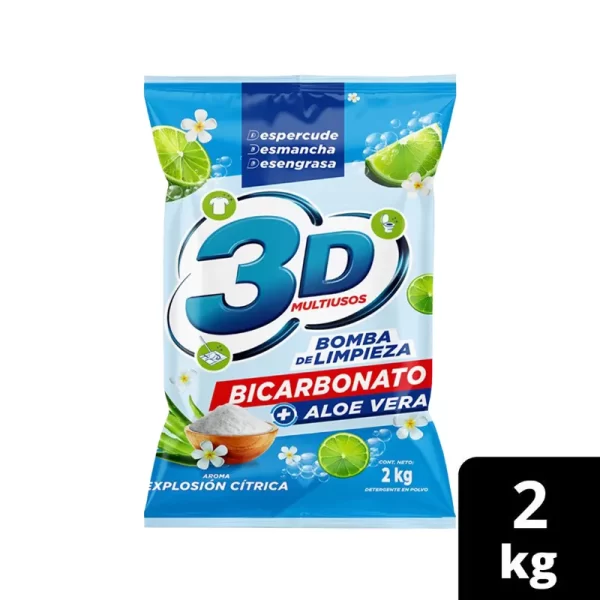 Detergente 3D Polvo Multiusos Explosion Citrica 2kg