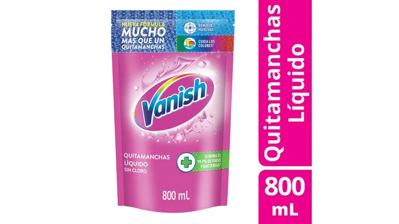 Quita Manchas Vanish Líquido Rosa 800ml