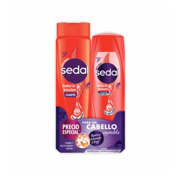 Shampoo Sedal Keratina Con Antioxidante 400ml+Acondicionador 340ml